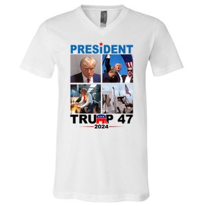 President Trump 47 2024 V-Neck T-Shirt