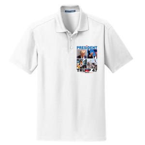 President Trump 47 2024 Dry Zone Grid Polo