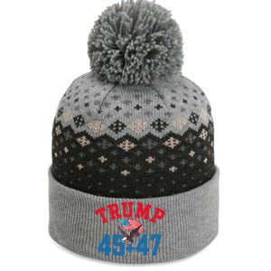 Patriotic Trump 45 And 47 Victory Winner Won Patriotic Flag The Baniff Cuffed Pom Beanie