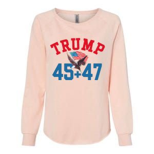 Patriotic Trump 45 And 47 Victory Winner Won Patriotic Flag Womens California Wash Sweatshirt