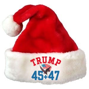 Patriotic Trump 45 And 47 Victory Winner Won Patriotic Flag Premium Christmas Santa Hat