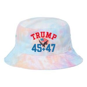 Patriotic Trump 45 And 47 Victory Winner Won Patriotic Flag Tie Dye Newport Bucket Hat