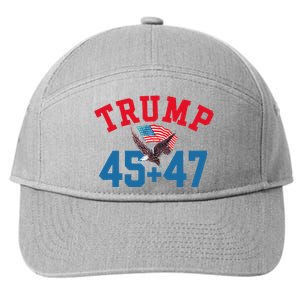 Patriotic Trump 45 And 47 Victory Winner Won Patriotic Flag 7-Panel Snapback Hat