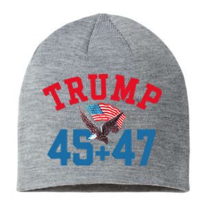 Patriotic Trump 45 And 47 Victory Winner Won Patriotic Flag Sustainable Beanie