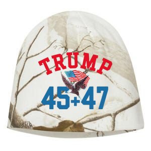 Patriotic Trump 45 And 47 Victory Winner Won Patriotic Flag Kati - Camo Knit Beanie