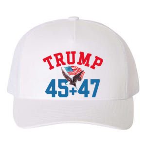 Patriotic Trump 45 And 47 Victory Winner Won Patriotic Flag Yupoong Adult 5-Panel Trucker Hat