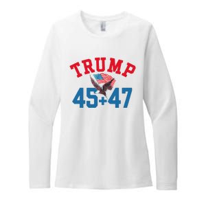 Patriotic Trump 45 And 47 Victory Winner Won Patriotic Flag Womens CVC Long Sleeve Shirt