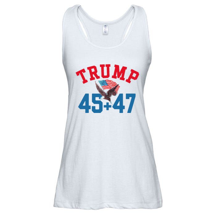 Patriotic Trump 45 And 47 Victory Winner Won Patriotic Flag Ladies Essential Flowy Tank