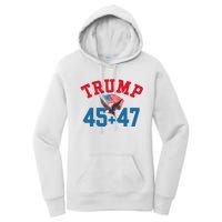 Patriotic Trump 45 And 47 Victory Winner Won Patriotic Flag Women's Pullover Hoodie