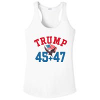 Patriotic Trump 45 And 47 Victory Winner Won Patriotic Flag Ladies PosiCharge Competitor Racerback Tank