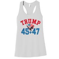 Patriotic Trump 45 And 47 Victory Winner Won Patriotic Flag Women's Racerback Tank