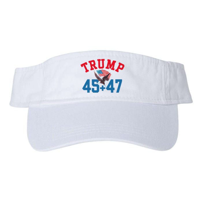 Patriotic Trump 45 And 47 Victory Winner Won Patriotic Flag Valucap Bio-Washed Visor