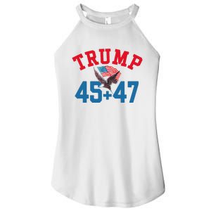 Patriotic Trump 45 And 47 Victory Winner Won Patriotic Flag Women's Perfect Tri Rocker Tank