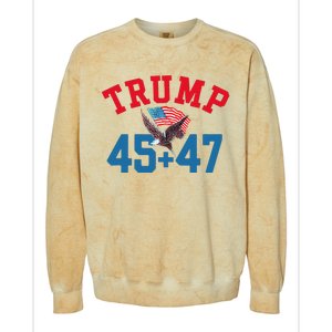 Patriotic Trump 45 And 47 Victory Winner Won Patriotic Flag Colorblast Crewneck Sweatshirt