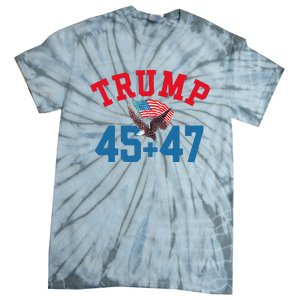 Patriotic Trump 45 And 47 Victory Winner Won Patriotic Flag Tie-Dye T-Shirt