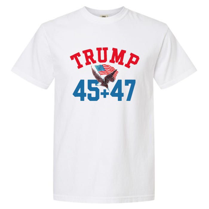 Patriotic Trump 45 And 47 Victory Winner Won Patriotic Flag Garment-Dyed Heavyweight T-Shirt