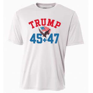 Patriotic Trump 45 And 47 Victory Winner Won Patriotic Flag Cooling Performance Crew T-Shirt