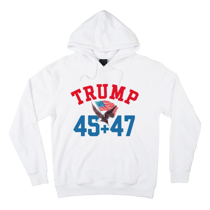 Patriotic Trump 45 And 47 Victory Winner Won Patriotic Flag Hoodie