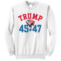 Patriotic Trump 45 And 47 Victory Winner Won Patriotic Flag Sweatshirt