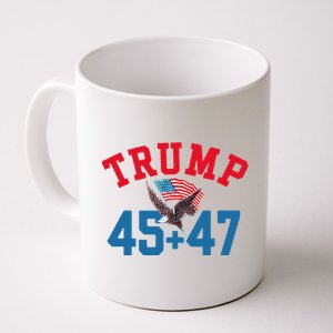 Patriotic Trump 45 And 47 Victory Winner Won Patriotic Flag Coffee Mug