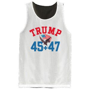 Patriotic Trump 45 And 47 Victory Winner Won Patriotic Flag Mesh Reversible Basketball Jersey Tank