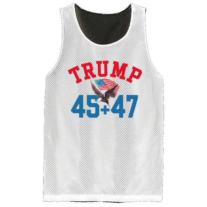 Patriotic Trump 45 And 47 Victory Winner Won Patriotic Flag Mesh Reversible Basketball Jersey Tank