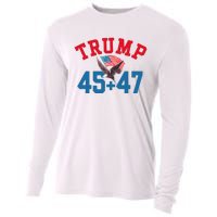 Patriotic Trump 45 And 47 Victory Winner Won Patriotic Flag Cooling Performance Long Sleeve Crew