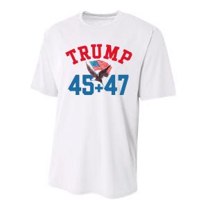 Patriotic Trump 45 And 47 Victory Winner Won Patriotic Flag Performance Sprint T-Shirt