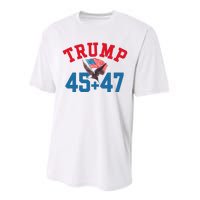 Patriotic Trump 45 And 47 Victory Winner Won Patriotic Flag Performance Sprint T-Shirt