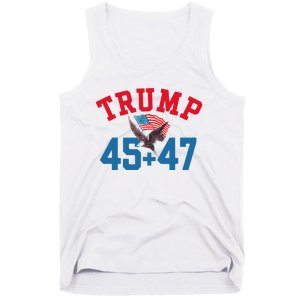 Patriotic Trump 45 And 47 Victory Winner Won Patriotic Flag Tank Top