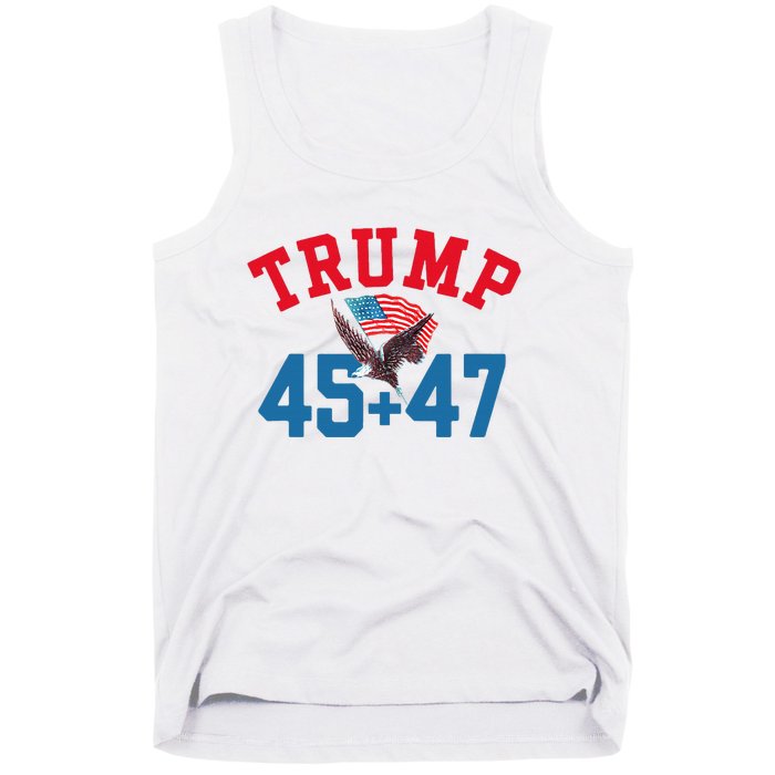 Patriotic Trump 45 And 47 Victory Winner Won Patriotic Flag Tank Top