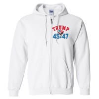 Patriotic Trump 45 And 47 Victory Winner Won Patriotic Flag Full Zip Hoodie