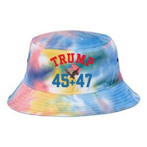 Patriotic Trump 45 And 47 Victory Winner Won Patriotic Flag Tie Dye Newport Bucket Hat