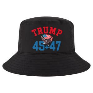 Patriotic Trump 45 And 47 Victory Winner Won Patriotic Flag Cool Comfort Performance Bucket Hat