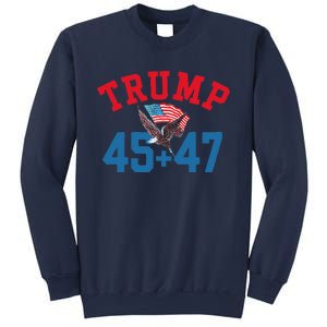 Patriotic Trump 45 And 47 Victory Winner Won Patriotic Flag Sweatshirt