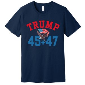 Patriotic Trump 45 And 47 Victory Winner Won Patriotic Flag Premium T-Shirt