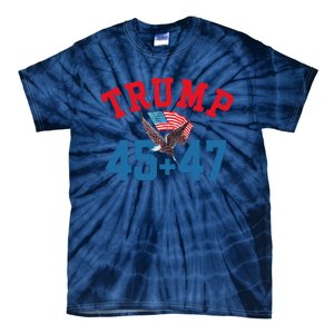 Patriotic Trump 45 And 47 Victory Winner Won Patriotic Flag Tie-Dye T-Shirt