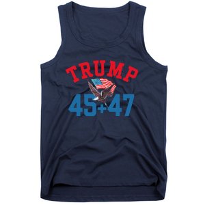 Patriotic Trump 45 And 47 Victory Winner Won Patriotic Flag Tank Top