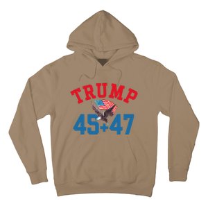 Patriotic Trump 45 And 47 Victory Winner Won Patriotic Flag Hoodie