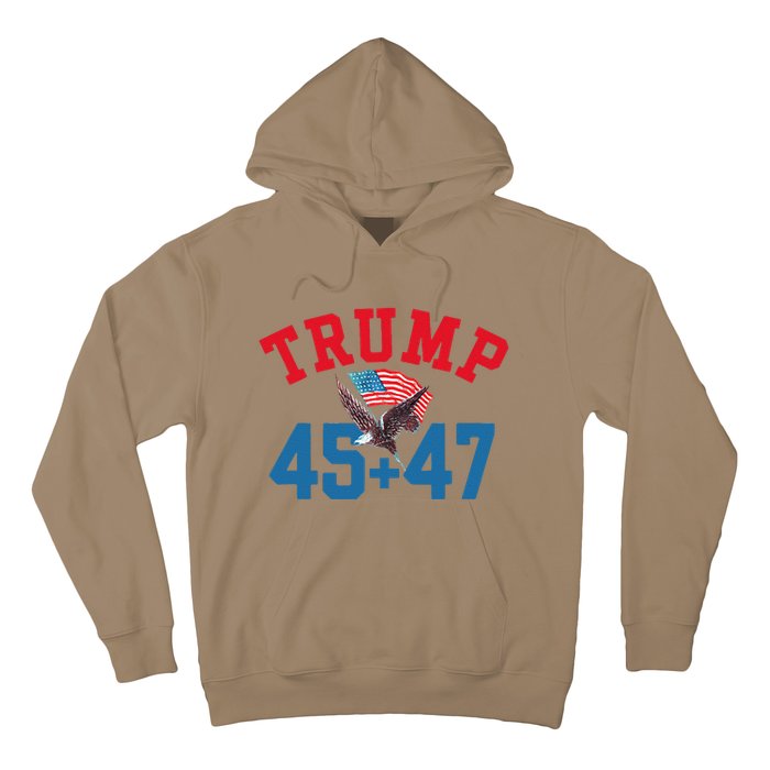 Patriotic Trump 45 And 47 Victory Winner Won Patriotic Flag Hoodie