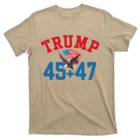 Patriotic Trump 45 And 47 Victory Winner Won Patriotic Flag T-Shirt