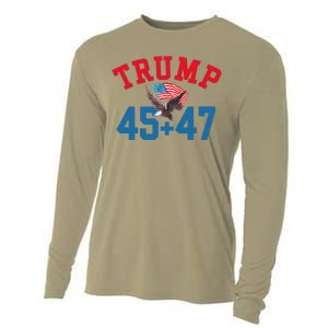 Patriotic Trump 45 And 47 Victory Winner Won Patriotic Flag Cooling Performance Long Sleeve Crew