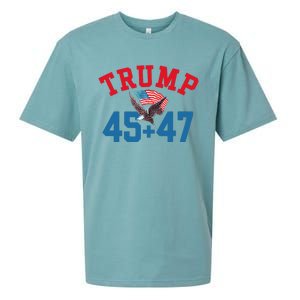 Patriotic Trump 45 And 47 Victory Winner Won Patriotic Flag Sueded Cloud Jersey T-Shirt