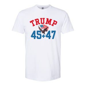 Patriotic Trump 45 And 47 Victory Winner Won Patriotic Flag Softstyle CVC T-Shirt