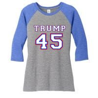 President Trump 45 Gift Women's Tri-Blend 3/4-Sleeve Raglan Shirt