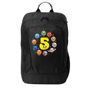 Planets Three 5 Years Old 5th Birthday Boy And Girl City Backpack