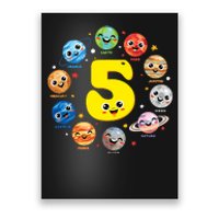 Planets Three 5 Years Old 5th Birthday Boy And Girl Poster