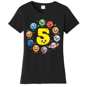 Planets Three 5 Years Old 5th Birthday Boy And Girl Women's T-Shirt