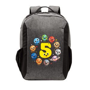 Planets Three 5 Years Old 5th Birthday Boy And Girl Vector Backpack