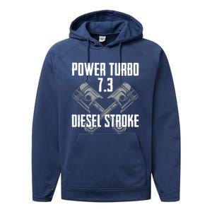 Power Turbo 7 3 Diesel Stroke Cute Gift Performance Fleece Hoodie